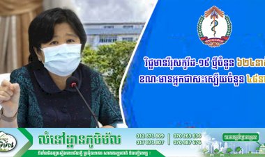 ថ្ងៃទី១៨ ខែមេសា ឆ្នាំ២០២១ មានករណីវិជ្ជមានវីរុសកូវីដ-១៩ ថ្មីចំនួន ៦២៤នាក់ និងមានអ្នកជាសះស្បេីយចំនួន ៤៨នាក់ ៖