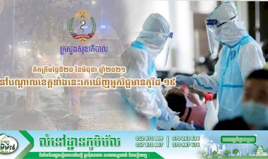 កម្ពុជា! គិតត្រឹមថ្ងៃទី២០ ខែមិថុនា ឆ្នាំ២០២១ នៅបណ្តាលខេត្តទាំងនេះរកឃើញអ្នកវិជ្ជមានកូវីដ១៩