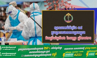 ស្ថានភាពជំងឺកូវីដ-១៩ ក្នុងព្រះរាជាណាចក្រកម្ពុជា គិតត្រឹមថ្ងៃទី០៦ ខែកញ្ញា ឆ្នាំ២០២១