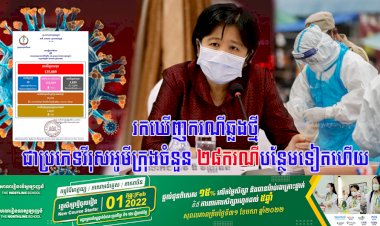 រកឃើញករណីឆ្លងថ្មីជាប្រភេទវីរុសអូមីក្រុងចំនួន ២៨នាក់បន្ថែមទៀតហើយ
