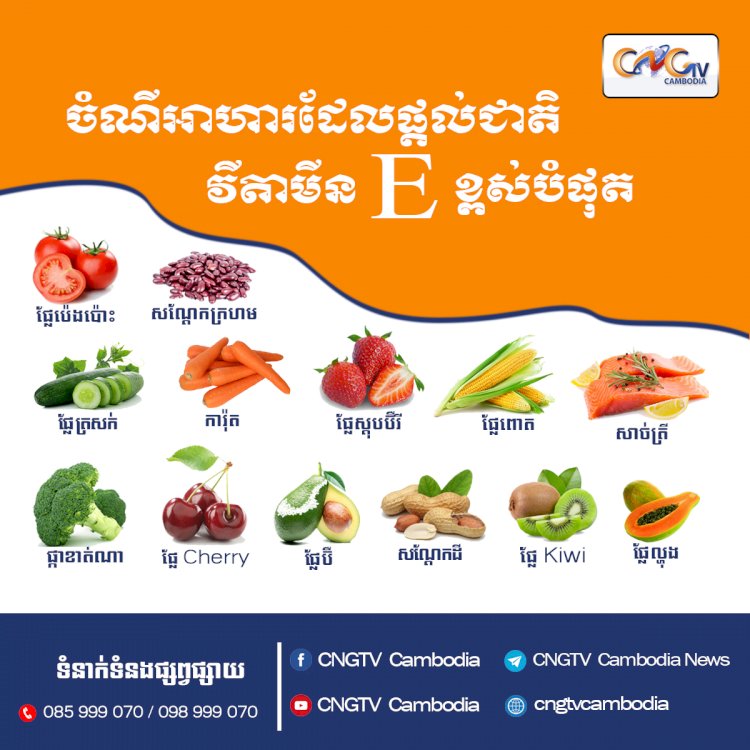 ចំណីអាហារដែលផ្ដល់ជាតិវីតាមីនEខ្ពស់បំផុត