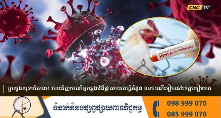 ក្រសួងសុខាភិបាល៖ ករណីរកឃើញអ្នកឆ្លងជំងឺផ្តាសាយបក្សីចំនួន ០១ករណីទៀត