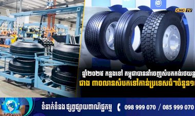 ឆ្នាំ២០២៥ កន្លងទៅ កម្ពុជាបាននាំចេញសំបកកង់រថយន្តជាង៣០លានសំបកទៅកាន់ប្រទេសធំៗចំនួន១០